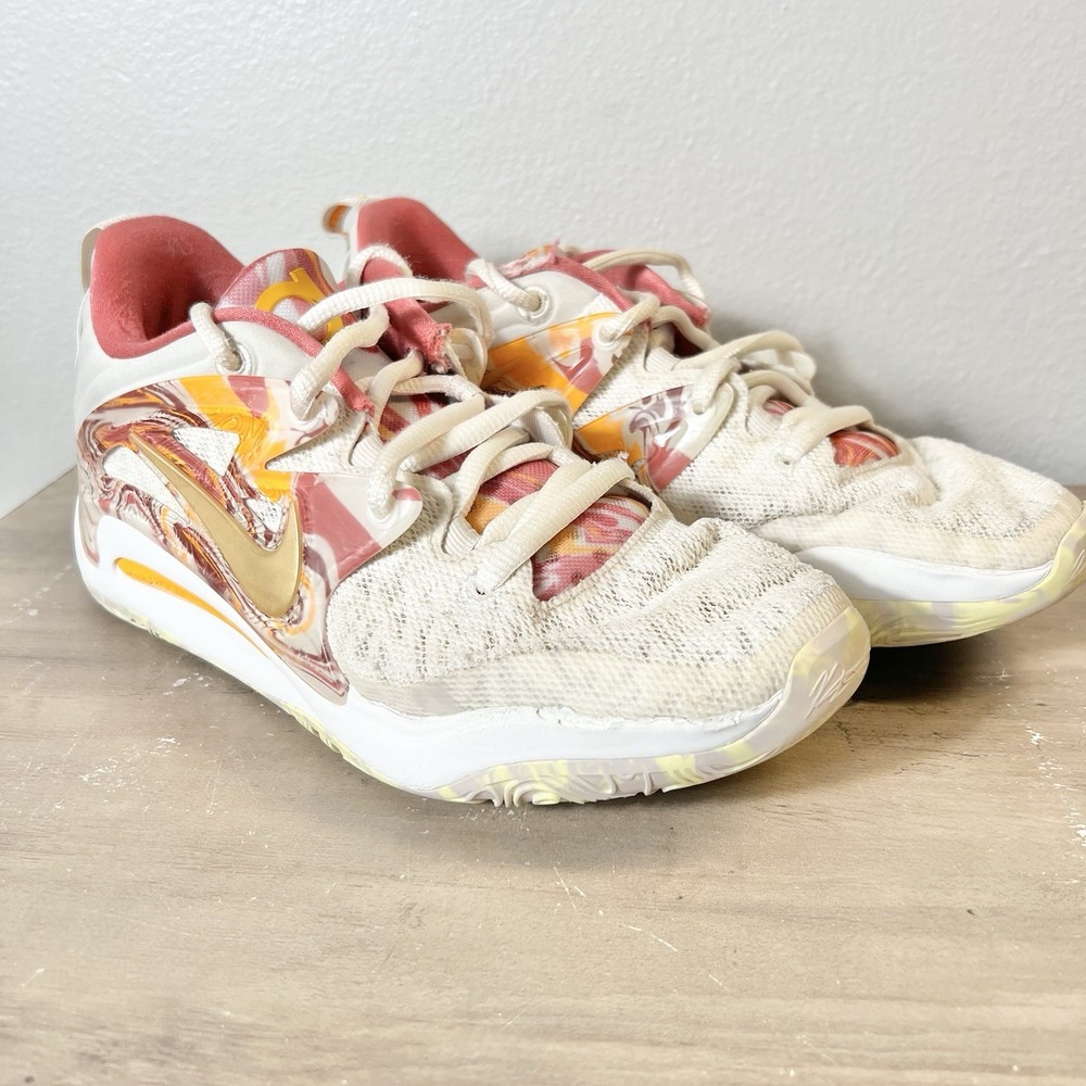 Nike KD 15‎ Basketball Shoes Mens 9.5 White Pink Gold Zoom Air DV1199-100